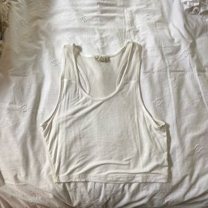 White Mesh Crop Top